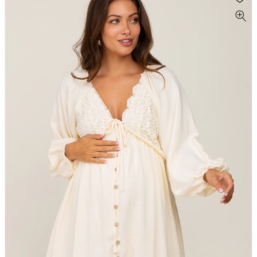 Pinkblush Cream Lace Detail Mini Dress